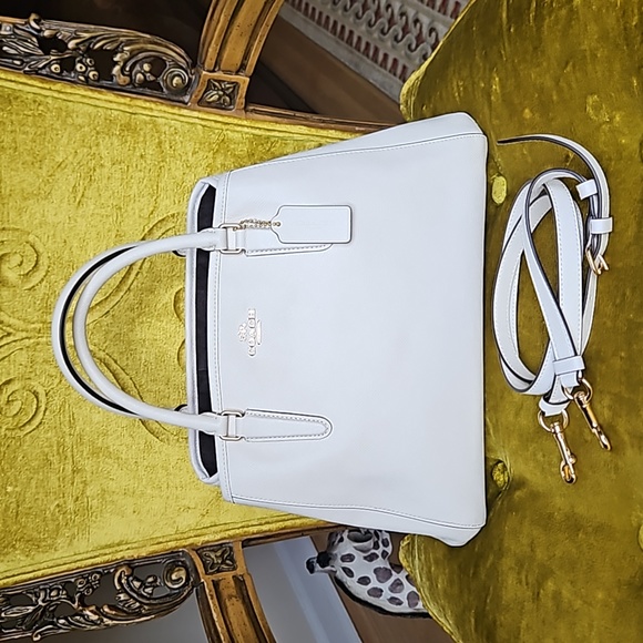 Coach Christie Carryall White Leather Satchel - Picture 4 of 13